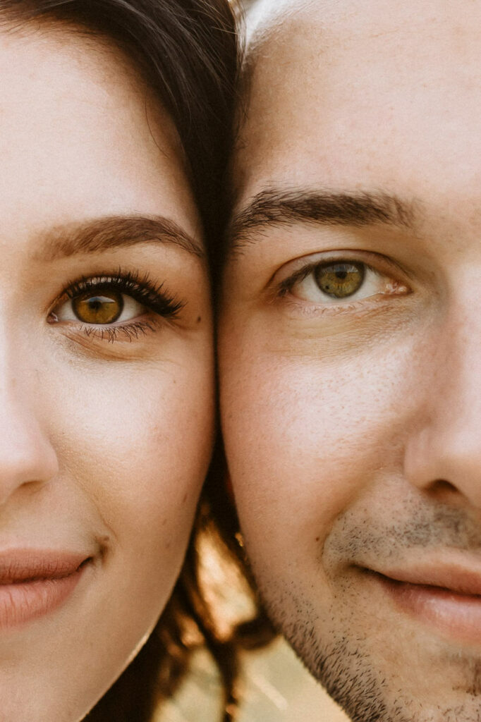 Pärchenfoto mit Augen als Detail
